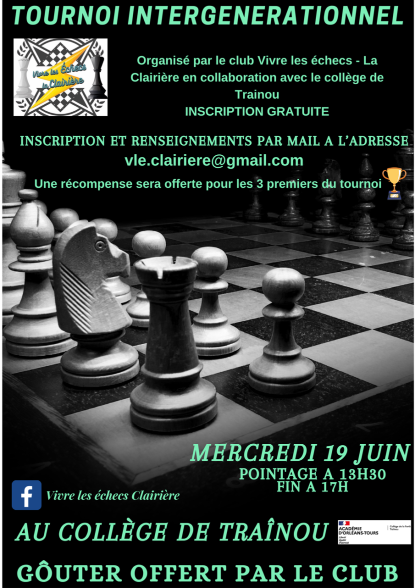 19 juin 2024 – Tournoi d’échecs VLE Clairière