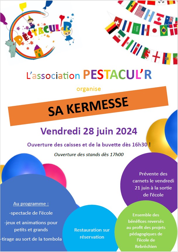 28 juin 2024 – Kermesse de l’école Pestacul’R