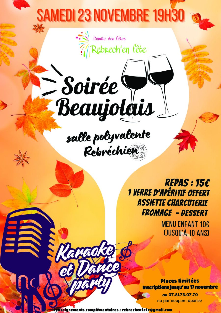 23 nov : soirée beaujolais