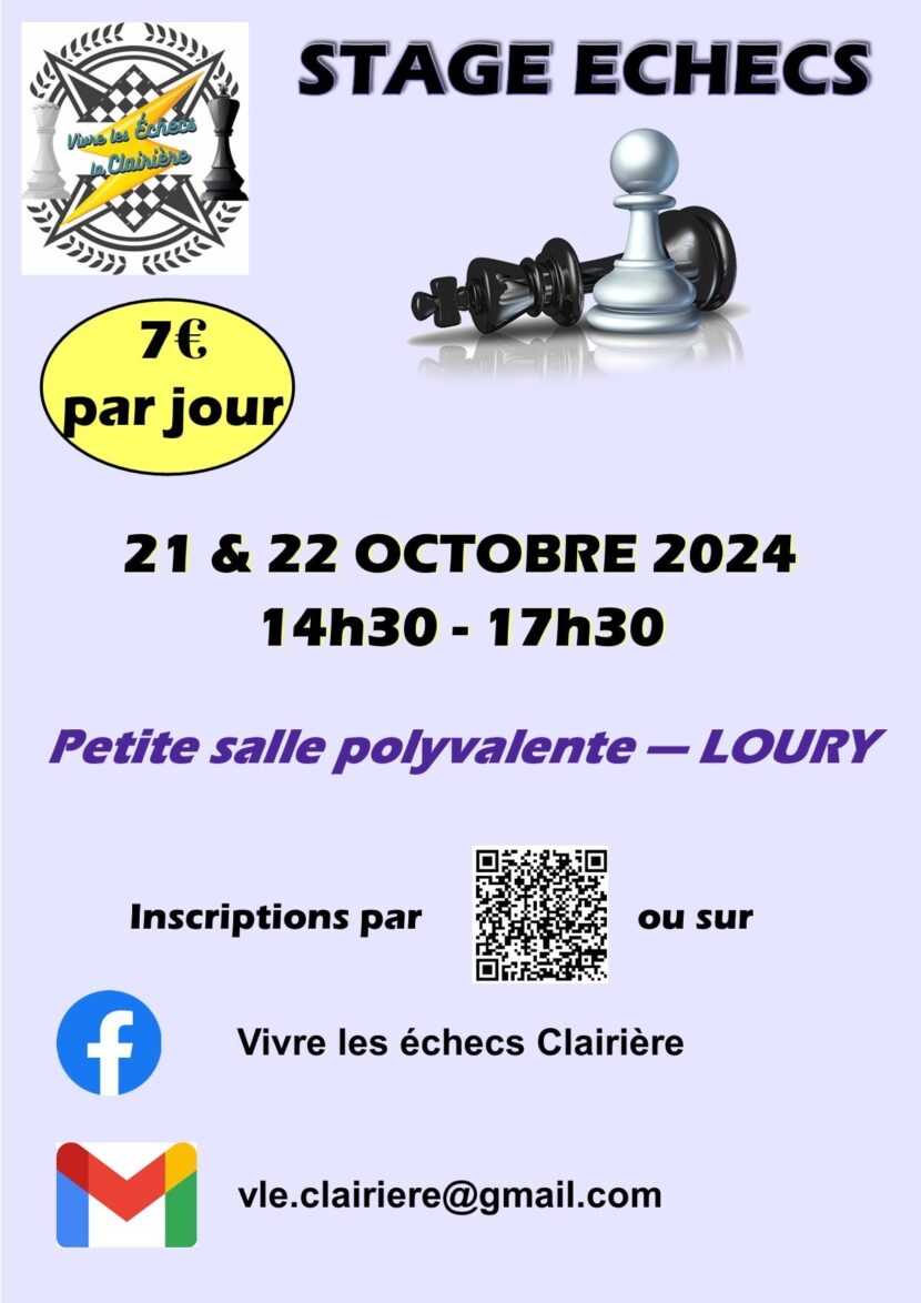 21-22 oct : stage échecs Loury