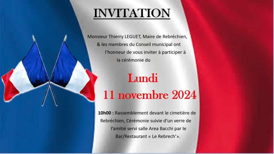 11 nov : invitation cérémonie