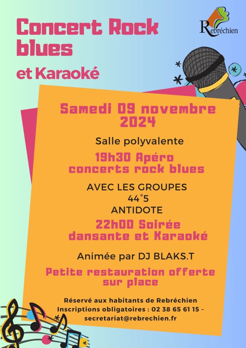 09 nov : soirée Apéro – Concerts – 100% Rebréchien – 100 % gratuite