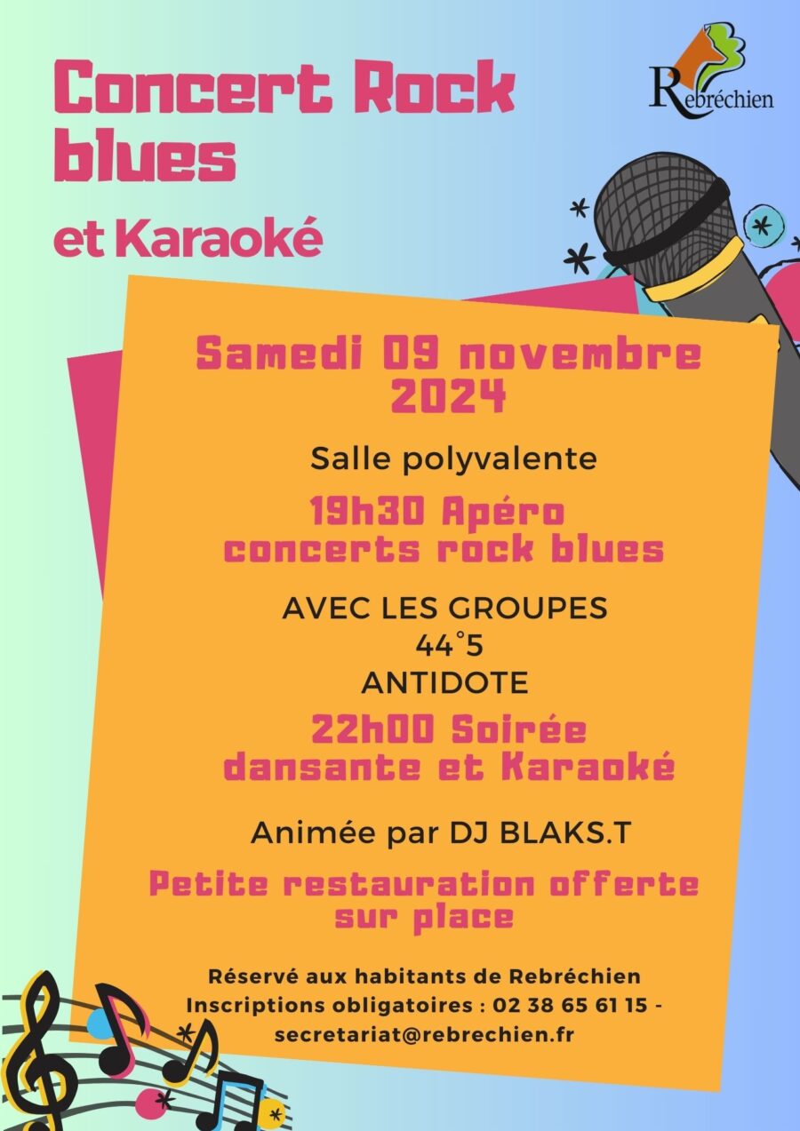 09 nov : Inscriptions pour la soirée Apéro – Concerts – Restauration – 100 % gratuite