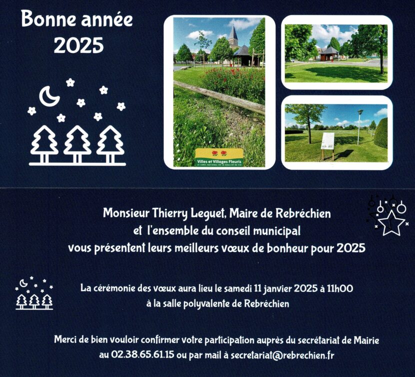 11 janvier 2025 : invitation à la cérémonie des vœux de la Municipalité