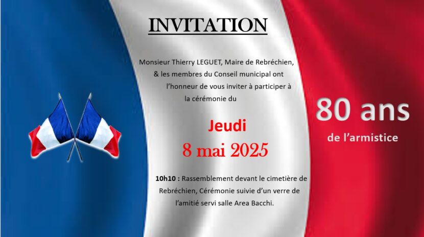 8 mai : invitation cérémonie commémorative
